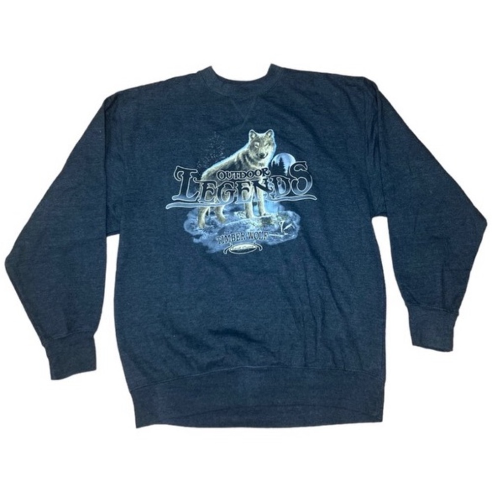 Y2K Timber Wolf Graphics Long Sleeve Shirt (M)